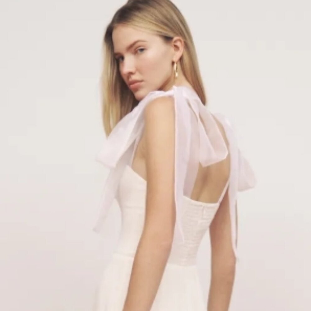 Reformation: Kairo Ivory Bridal Wedding Dress Size 4 - Only Worn Once! - Picture 3 of 3